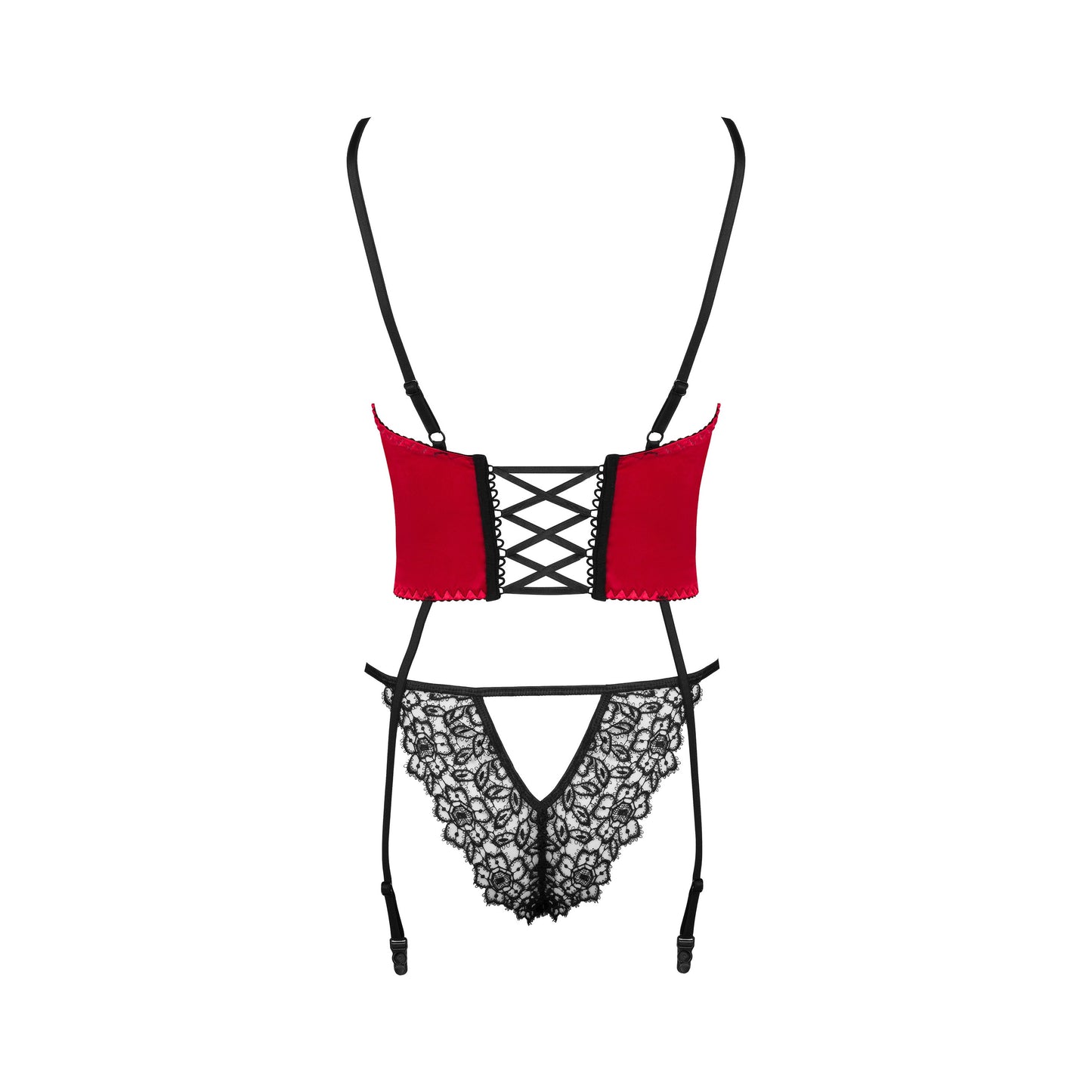 BEAUTY NIGHT FASHION OLENA CORSET AND THONG RED