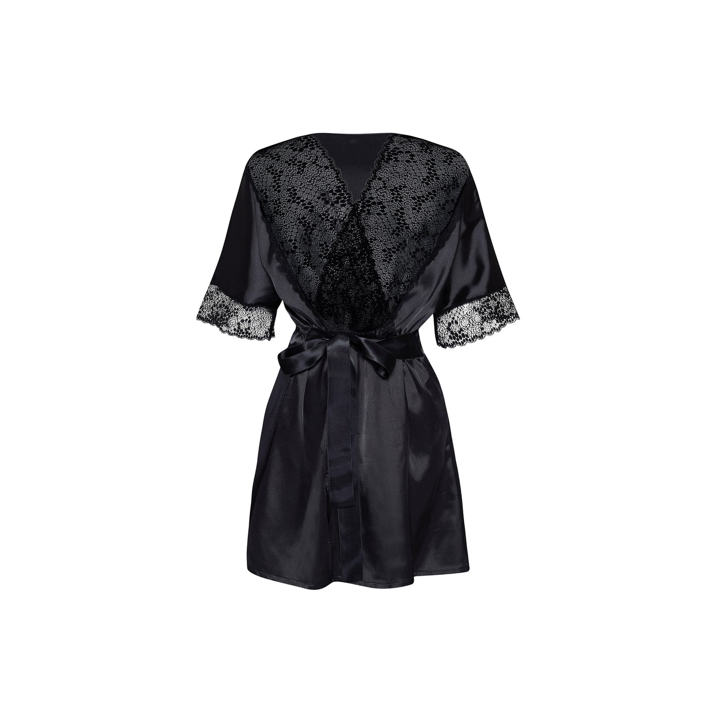 BEAUTY NIGHT FASHION DELIGHT DRESSING GOWN AND THONG BLACK
