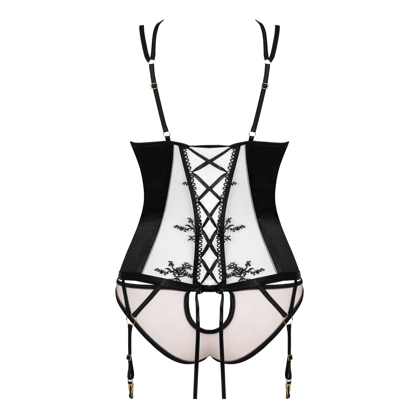 BEAUTY NIGHT FASHION GIANNA CORSET AND THONG BLACK