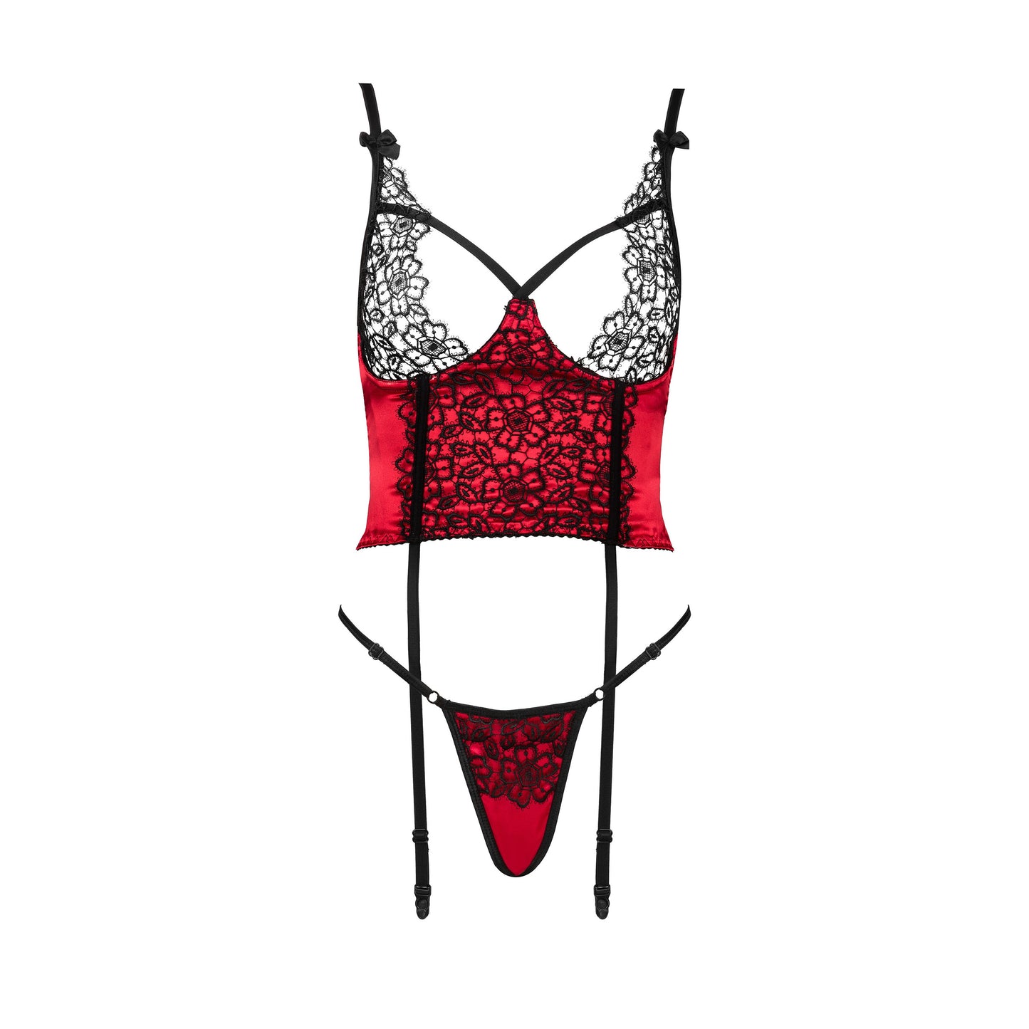 BEAUTY NIGHT FASHION OLENA CORSET AND THONG RED