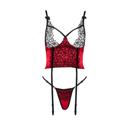 BEAUTY NIGHT FASHION OLENA CORSET AND THONG RED