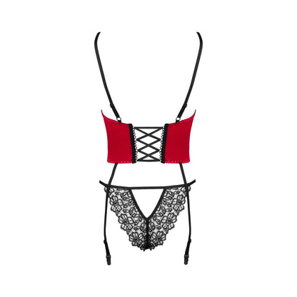 BEAUTY NIGHT FASHION OLENA CORSET AND THONG RED