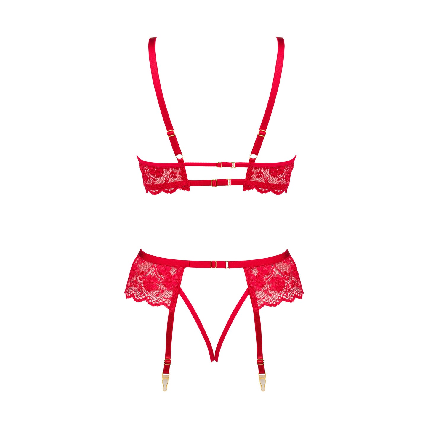 BEAUTY NIGHT FASHION ROSE 3 PIECE SET RED