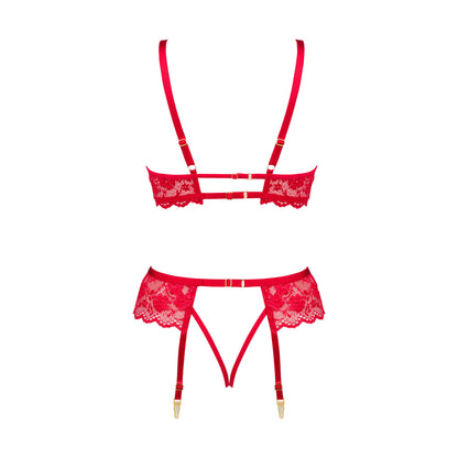 BEAUTY NIGHT FASHION ROSE 3 PIECE SET RED