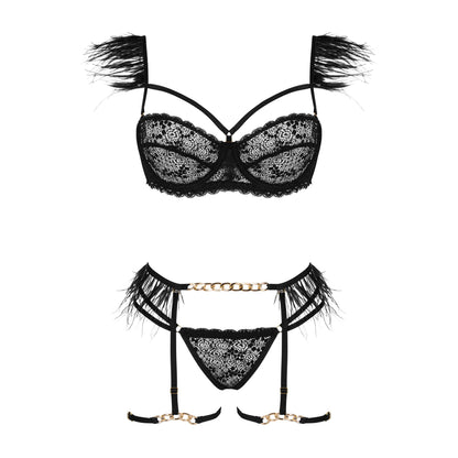 BEAUTY NIGHT FASHION CRYSTAL 4 PIECE SET BLACK