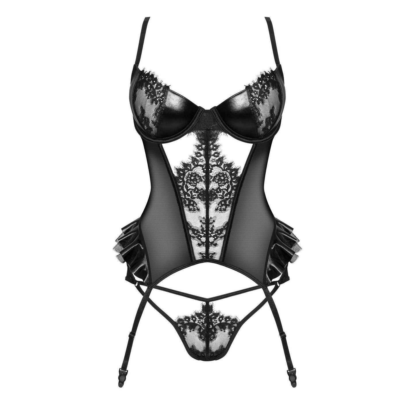 BEAUTY NIGHT FASHION RAFAELLA CORSET AND THONG BLACK