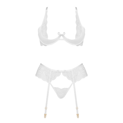 BEAUTY NIGHT FASHION ROSE 3 PIECE SET WHITE