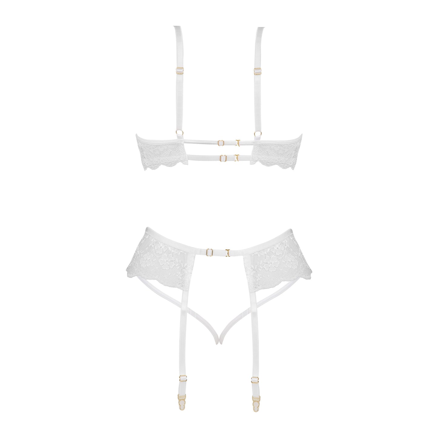 BEAUTY NIGHT FASHION ROSE 3 PIECE SET WHITE