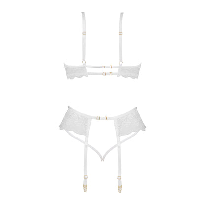 BEAUTY NIGHT FASHION ROSE 3 PIECE SET WHITE