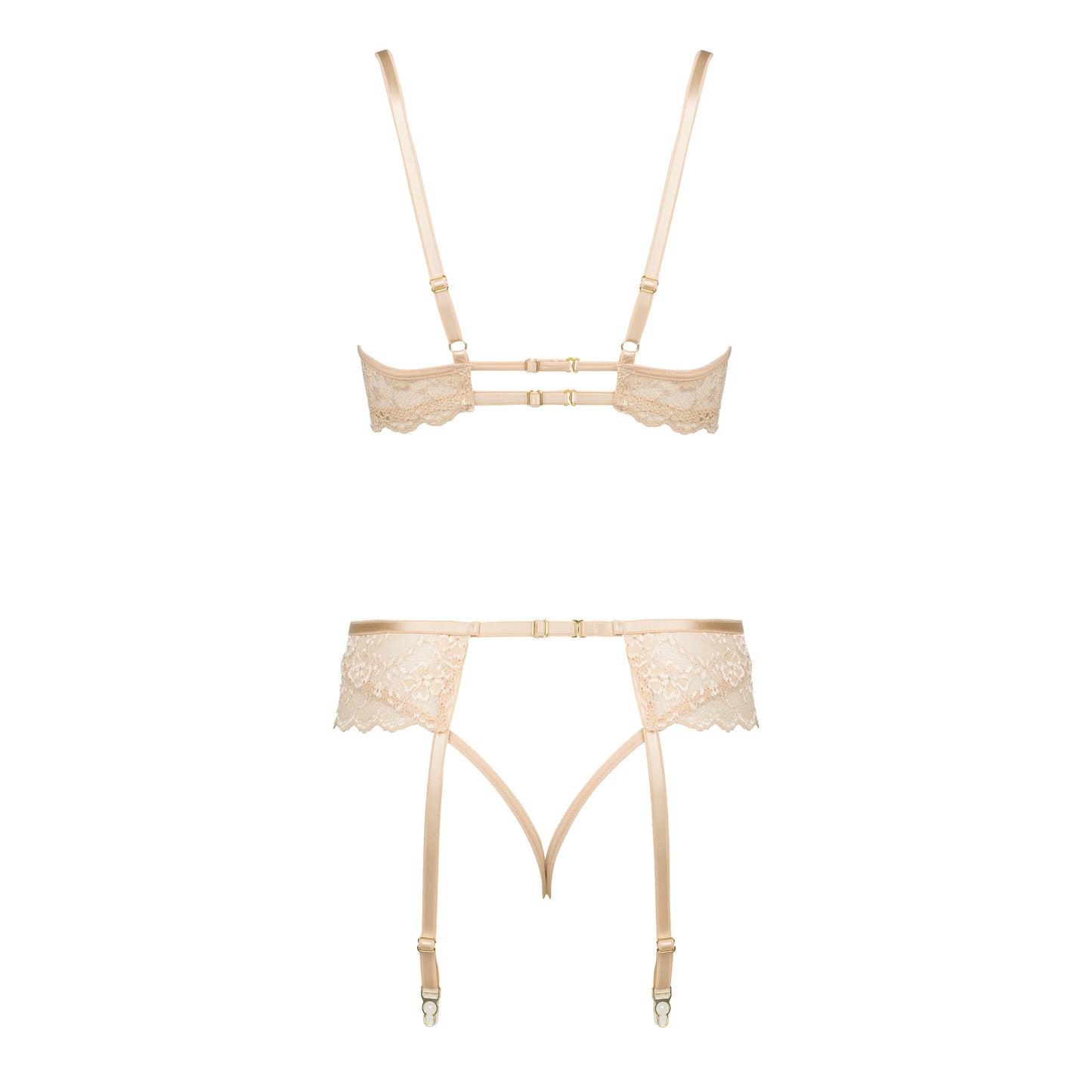 BEAUTY NIGHT FASHION ROSE 3 PIECE SET NUDE