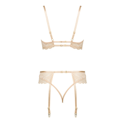 BEAUTY NIGHT FASHION ROSE 3 PIECE SET NUDE