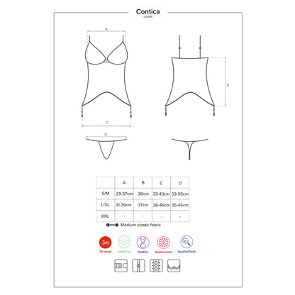 OBSESSIVE CONTICA CORSET AND PANTY BLACK