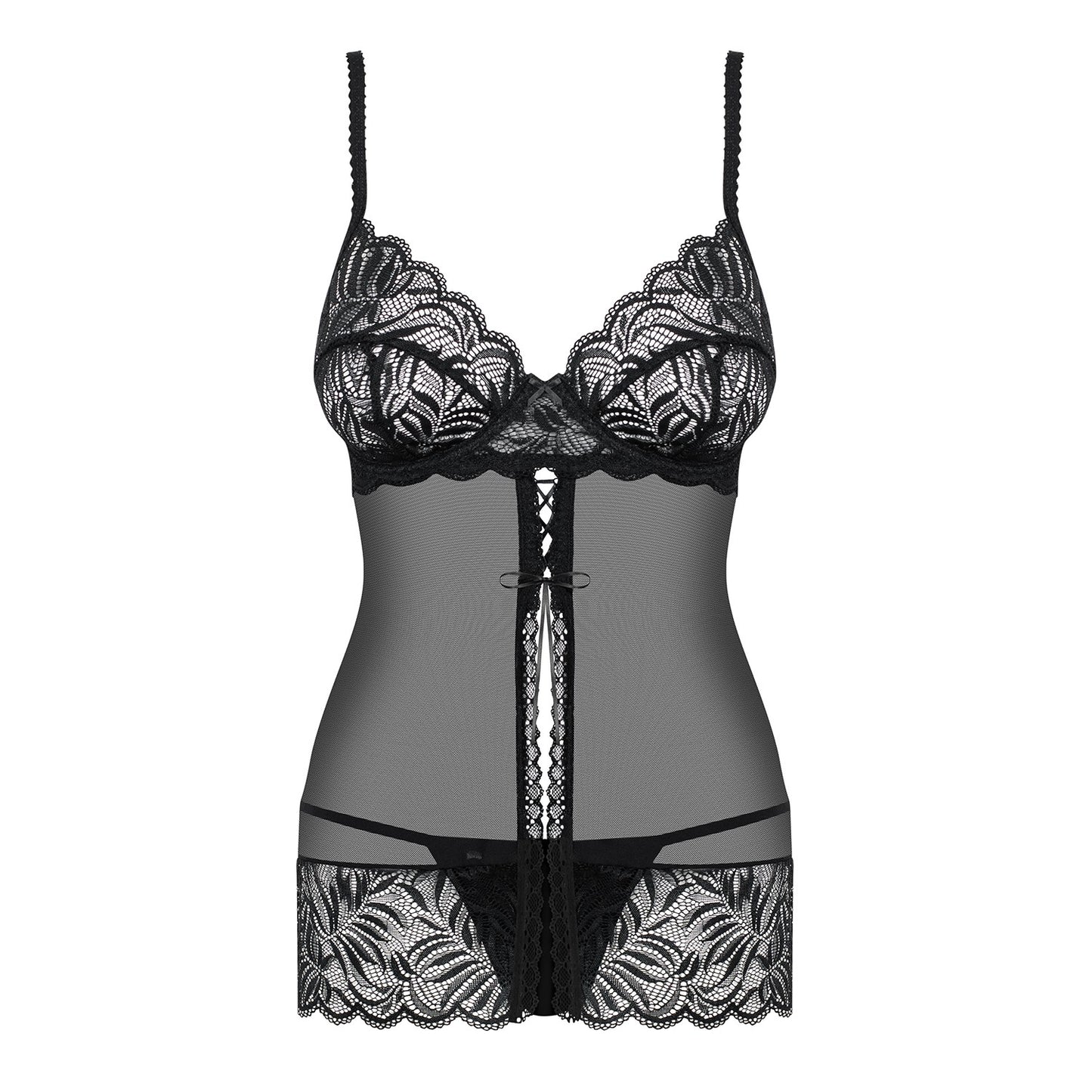 OBSESSIVE CONTICA BABYDOLL AND THONG BLACK